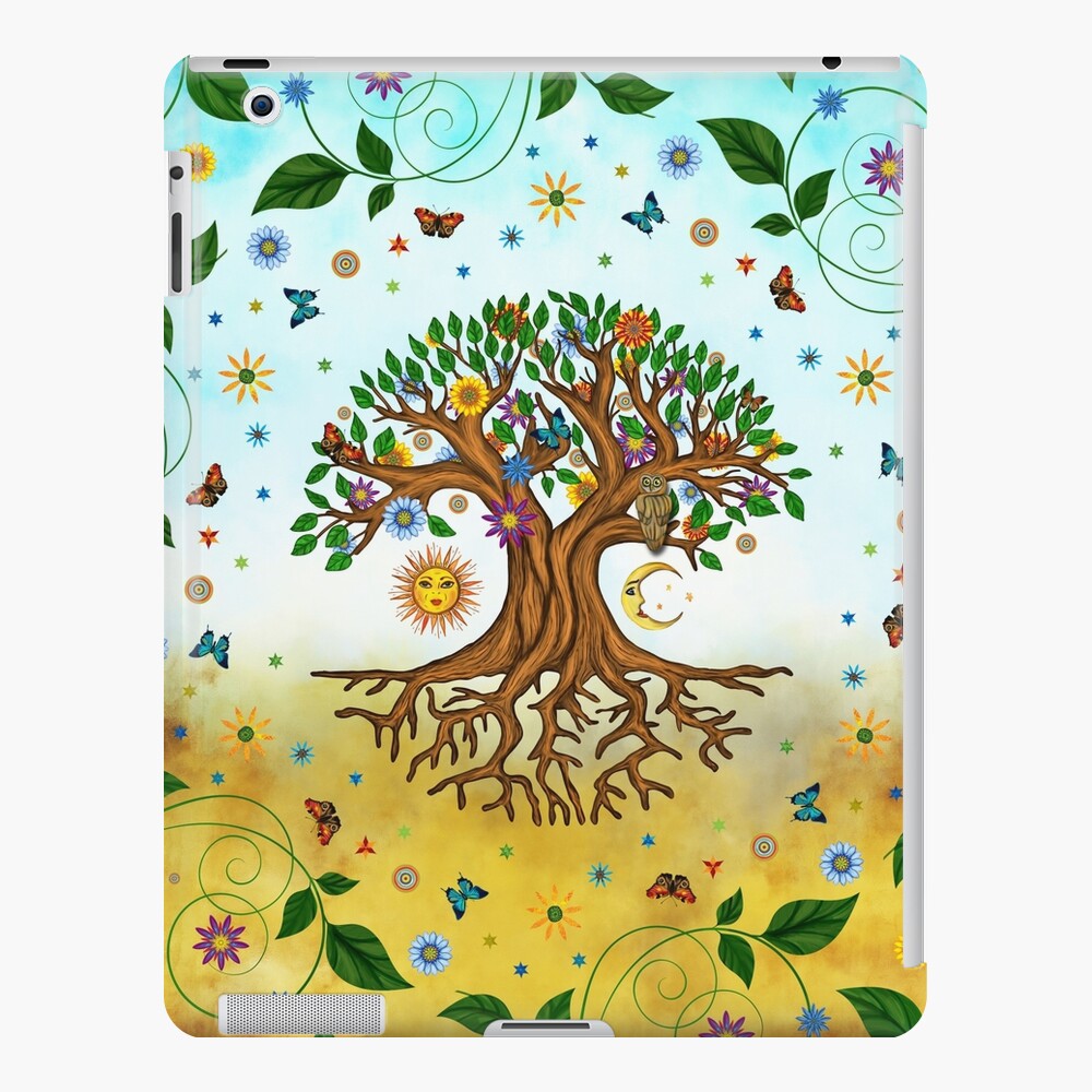 Mystic Colorful Tree of Life Yggdrasil Rainbow Watercolor Girls