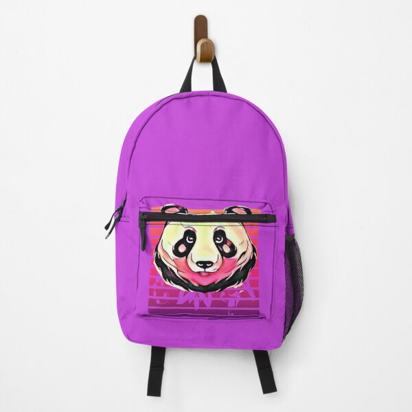 Item preview, Retro Panda Face with purple stripes designed and sold by HamiltonmagicTs.