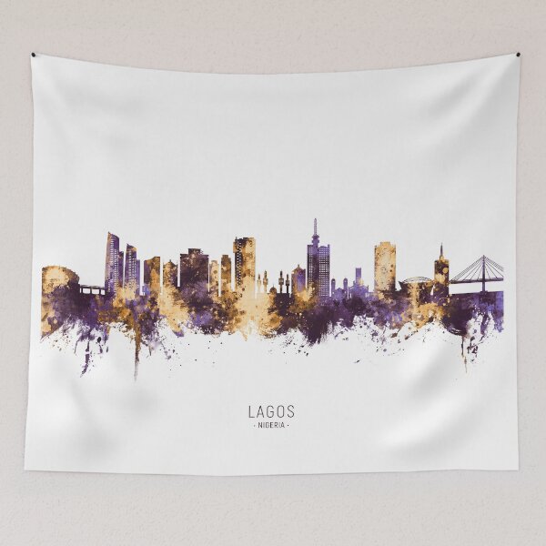 Item preview, Lagos Nigeria Skyline designed and sold by ArtPrints.