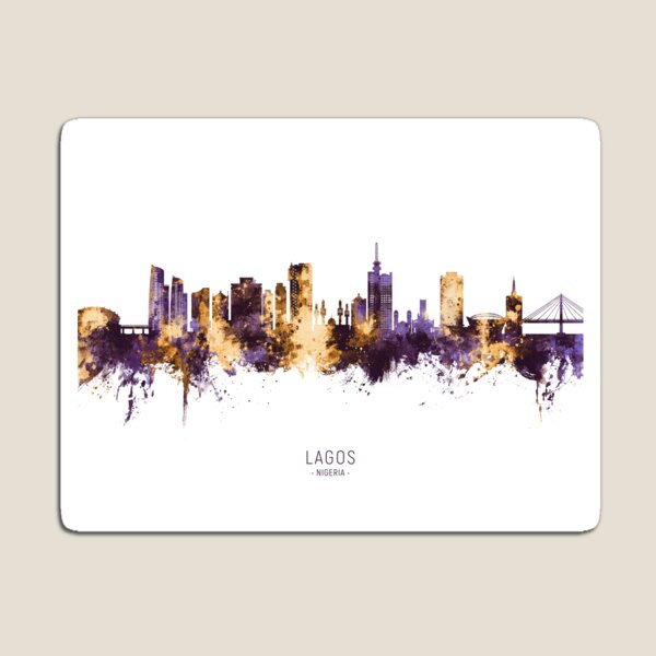 Artikel-Vorschau von Lagos Nigeria Skyline, designt und verkauft von ArtPrints.