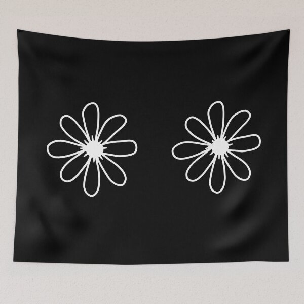 Item preview, DAISY FLOWER BOOBS LINE ART BLACK designed and sold by aydapadi.