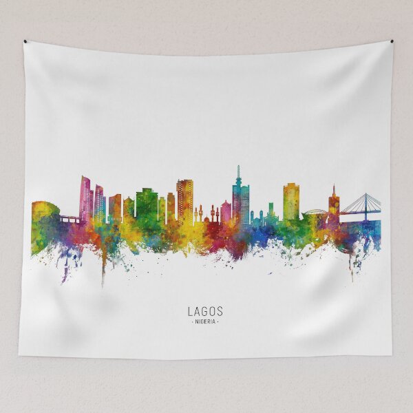 Item preview, Lagos Nigeria Skyline designed and sold by ArtPrints.