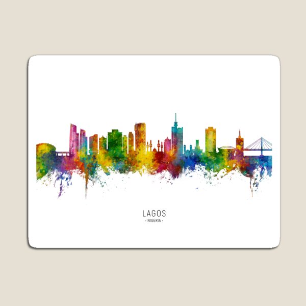 Artikel-Vorschau von Lagos Nigeria Skyline, designt und verkauft von ArtPrints.