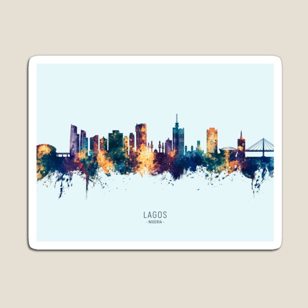 Artikel-Vorschau von Lagos Nigeria Skyline, designt und verkauft von ArtPrints.