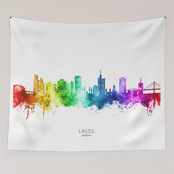 Item preview, Lagos Nigeria Skyline designed and sold by ArtPrints.
