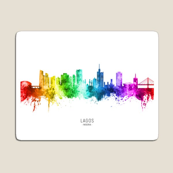 Artikel-Vorschau von Lagos Nigeria Skyline, designt und verkauft von ArtPrints.