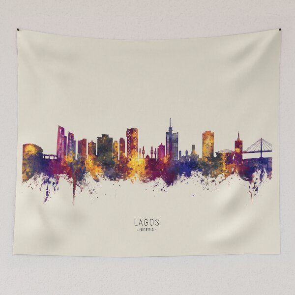 Item preview, Lagos Nigeria Skyline designed and sold by ArtPrints.