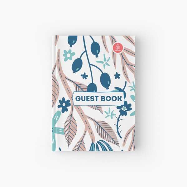 Airbnb Guest book with Olive Flora Hardcover Journal