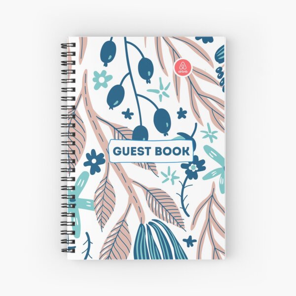 Airbnb Guest book with Olive Flora Spiral Notebook