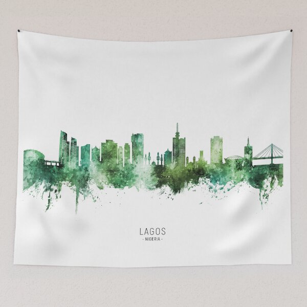 Item preview, Lagos Nigeria Skyline designed and sold by ArtPrints.