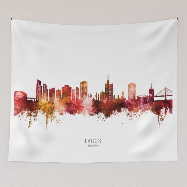 Item preview, Lagos Nigeria Skyline designed and sold by ArtPrints.