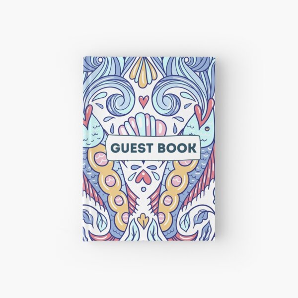 Vacation Rental Guest book with Sea Creature Illustration Hardcover Journal