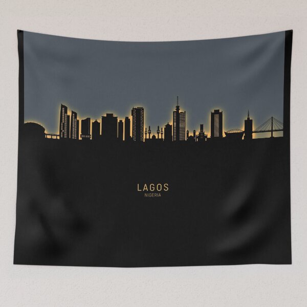 Item preview, Lagos Nigeria Skyline designed and sold by ArtPrints.