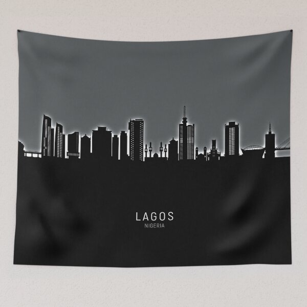 Item preview, Lagos Nigeria Skyline designed and sold by ArtPrints.
