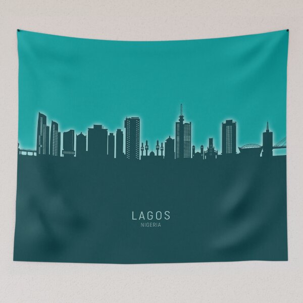 Item preview, Lagos Nigeria Skyline designed and sold by ArtPrints.