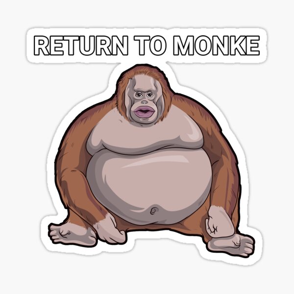 Return To Monke Uh Oh Stinky Le Monke Sticker By Happymonkeytees Redbubble