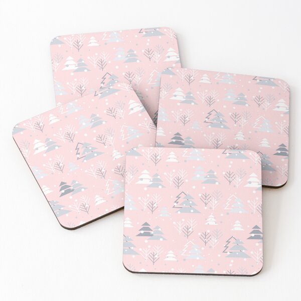 Item preview, Cute Christmas Trees in Pink & Grey designed and sold by BlushPearls.