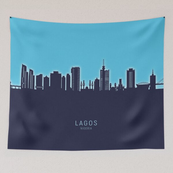 Item preview, Lagos Nigeria Skyline designed and sold by ArtPrints.