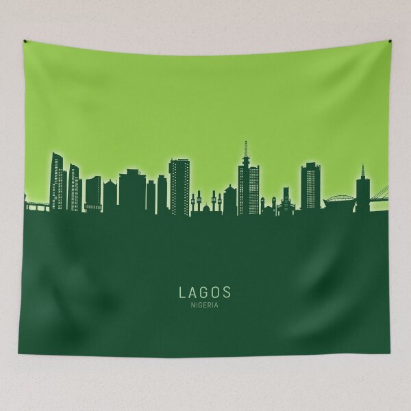 Item preview, Lagos Nigeria Skyline designed and sold by ArtPrints.