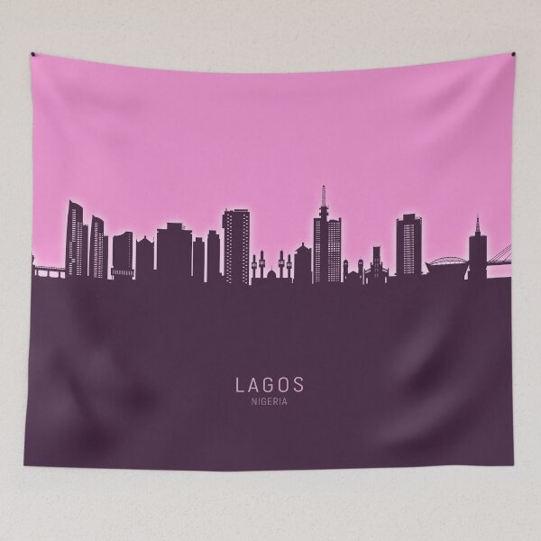 Item preview, Lagos Nigeria Skyline designed and sold by ArtPrints.