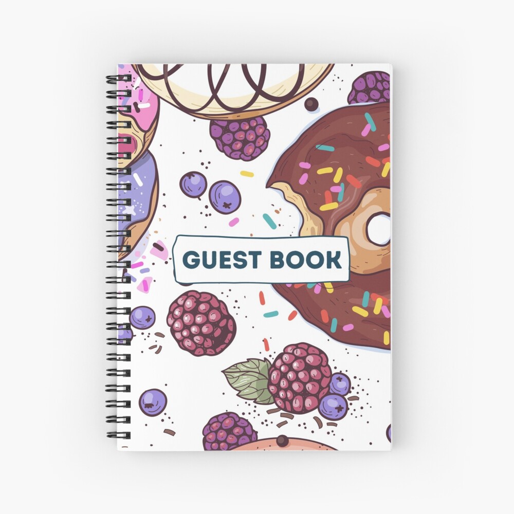 Vacation Rental Guest book with Donut Illustration Spiral Notebook