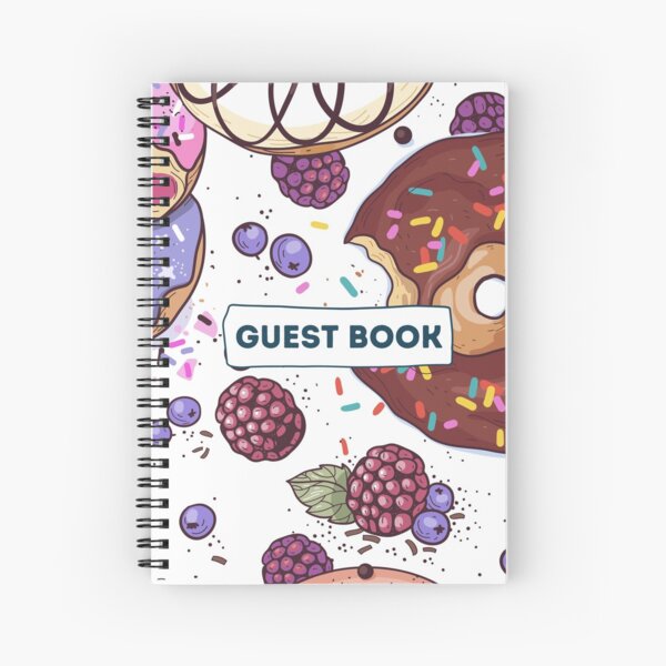 Vacation Rental Guest book with Donut Illustration Spiral Notebook
