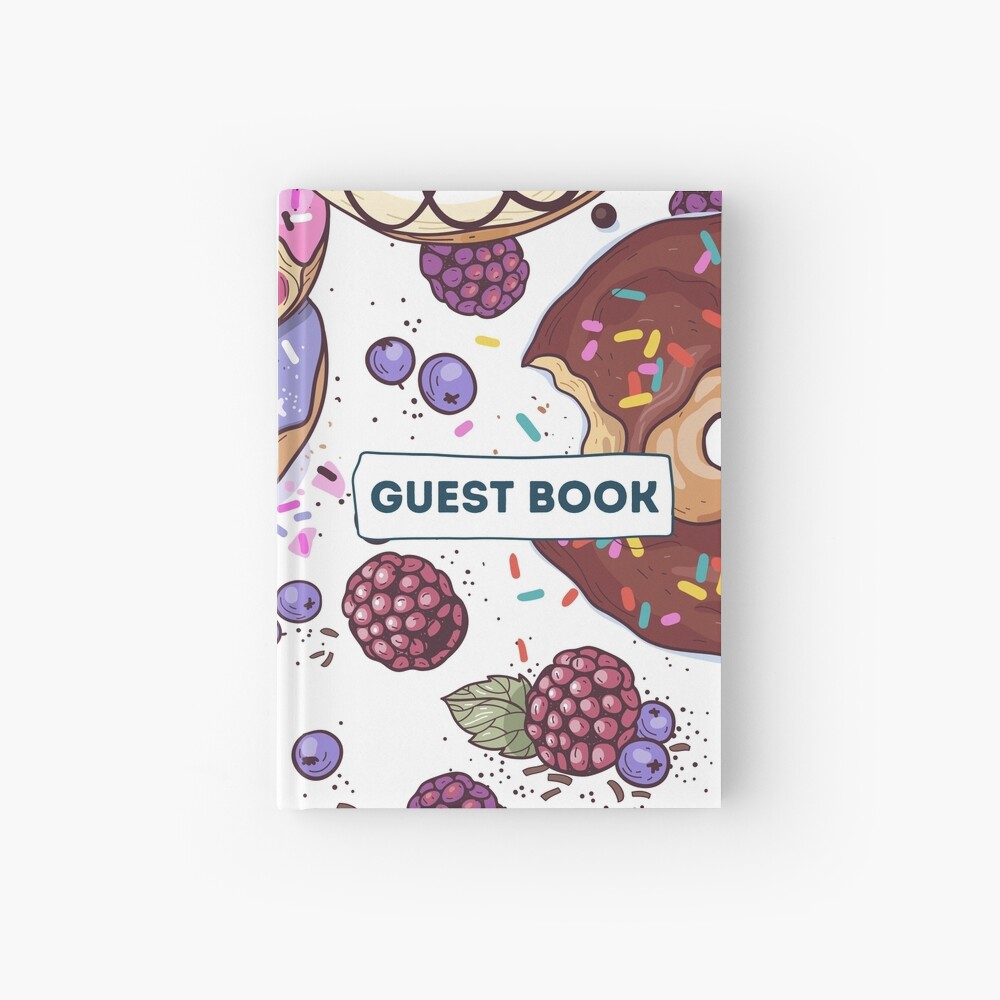 Vacation Rental Guest book with Donut Illustration Hardcover Journal