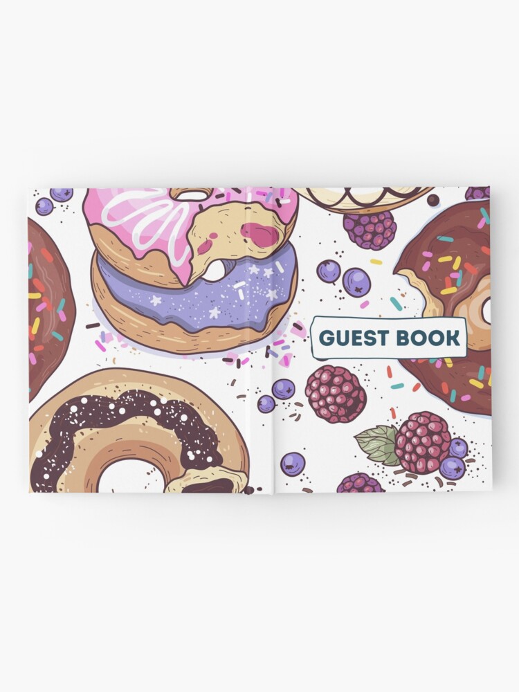 Alternate view of Vacation Rental Guest book with Donut Illustration Hardcover Journal