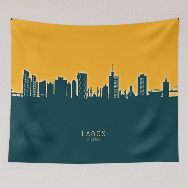 Item preview, Lagos Nigeria Skyline designed and sold by ArtPrints.