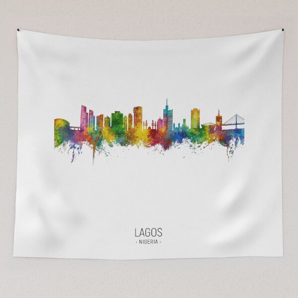 Item preview, Lagos Nigeria Skyline designed and sold by ArtPrints.