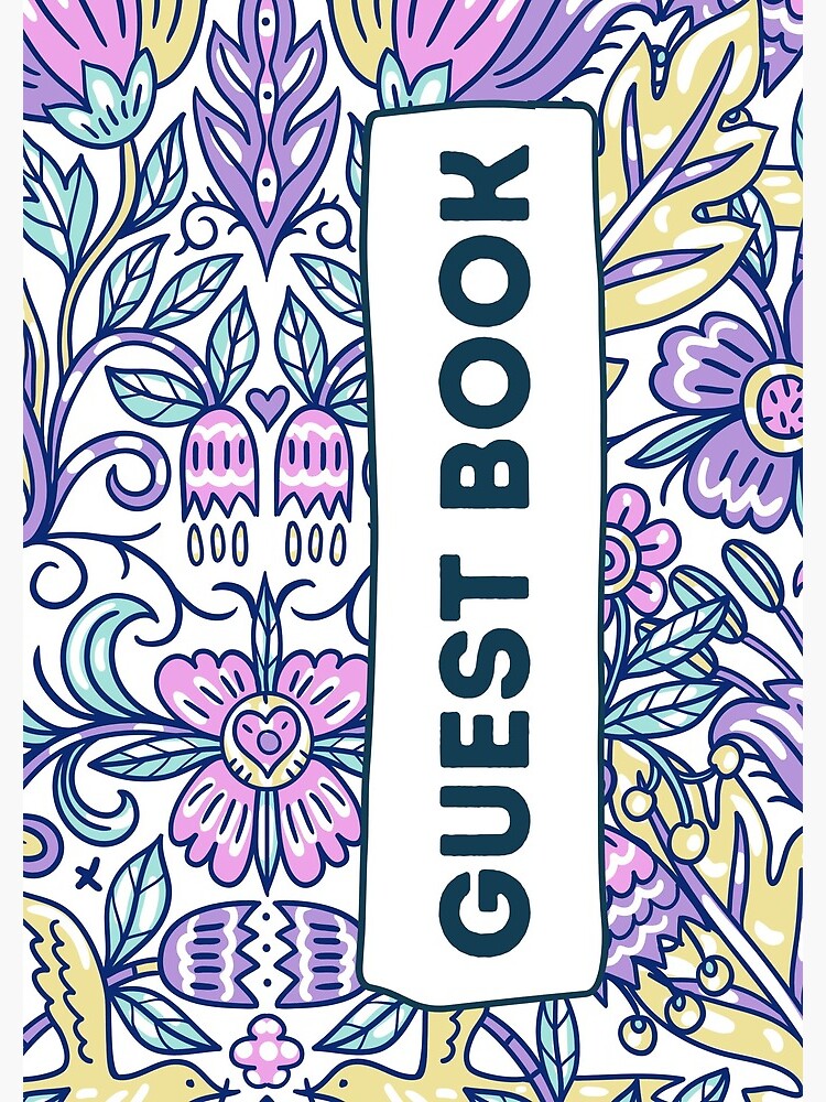 Vacation Rental Guest book with Floral Pattern Illustration by IronMark19