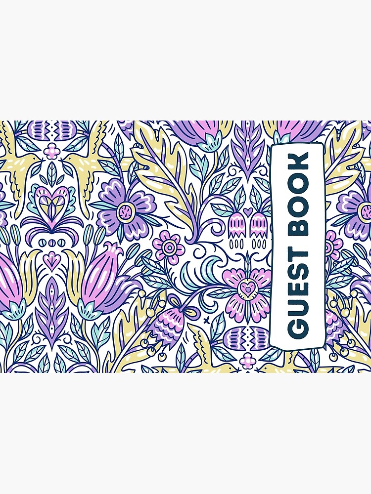 Vacation Rental Guest book with Floral Pattern Illustration by IronMark19