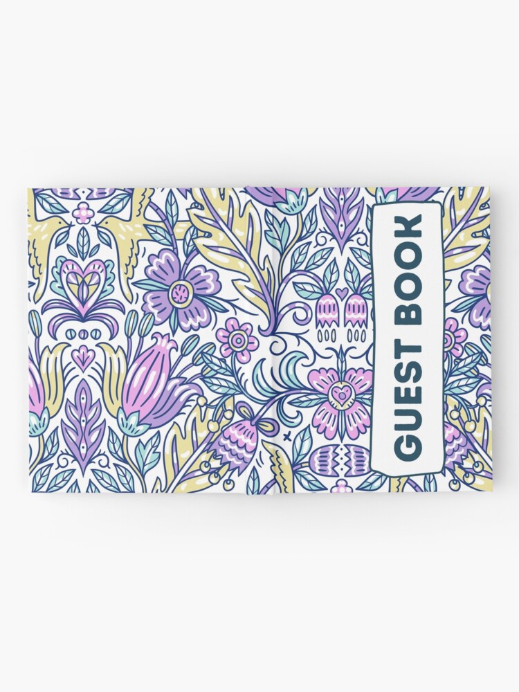 Alternate view of Vacation Rental Guest book with Floral Pattern Illustration Hardcover Journal