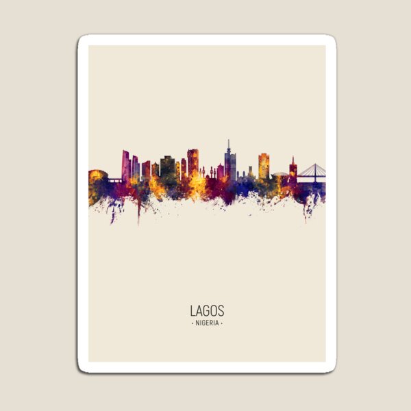 Artikel-Vorschau von Lagos Nigeria Skyline, designt und verkauft von ArtPrints.