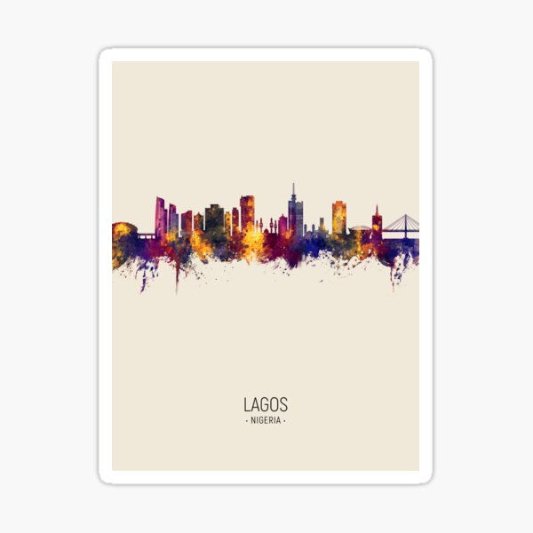 Artikel-Vorschau von Lagos Nigeria Skyline, designt und verkauft von ArtPrints.