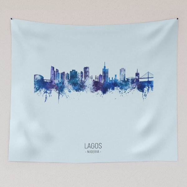 Item preview, Lagos Nigeria Skyline designed and sold by ArtPrints.