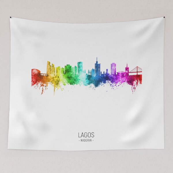 Item preview, Lagos Nigeria Skyline designed and sold by ArtPrints.
