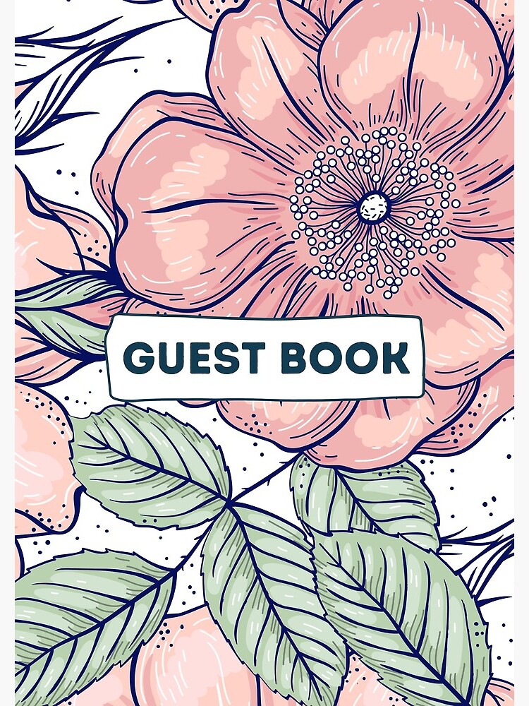 Vacation Rental Guest book with Floral Illustration by IronMark19