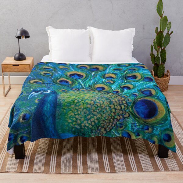 Peacock Full Glory 2 Throw Blanket