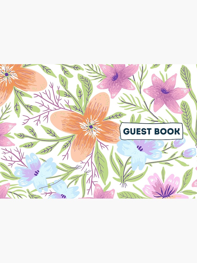 Vacation Rental Guest book with Floral Illustration by IronMark19