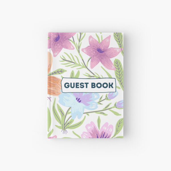 Vacation Rental Guest book with Floral Illustration Hardcover Journal