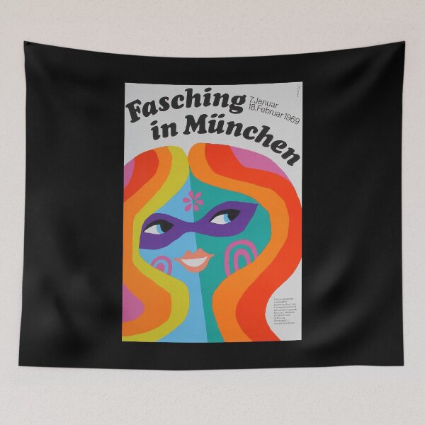 Item preview, Fasching retro poster designed and sold by CorasPosters.