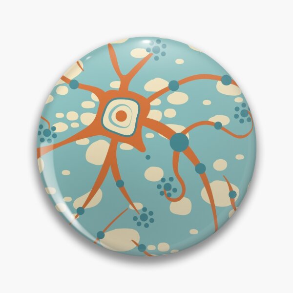 Item preview, neural network - pattern orange on light blue designed and sold by colorofmagic.