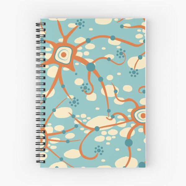 Item preview, neural network - pattern orange on light blue designed and sold by colorofmagic.