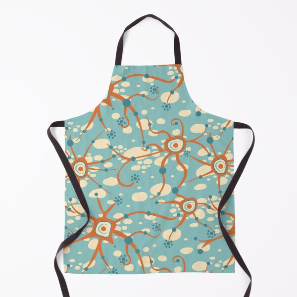 Item preview, neural network - pattern orange on light blue designed and sold by colorofmagic.