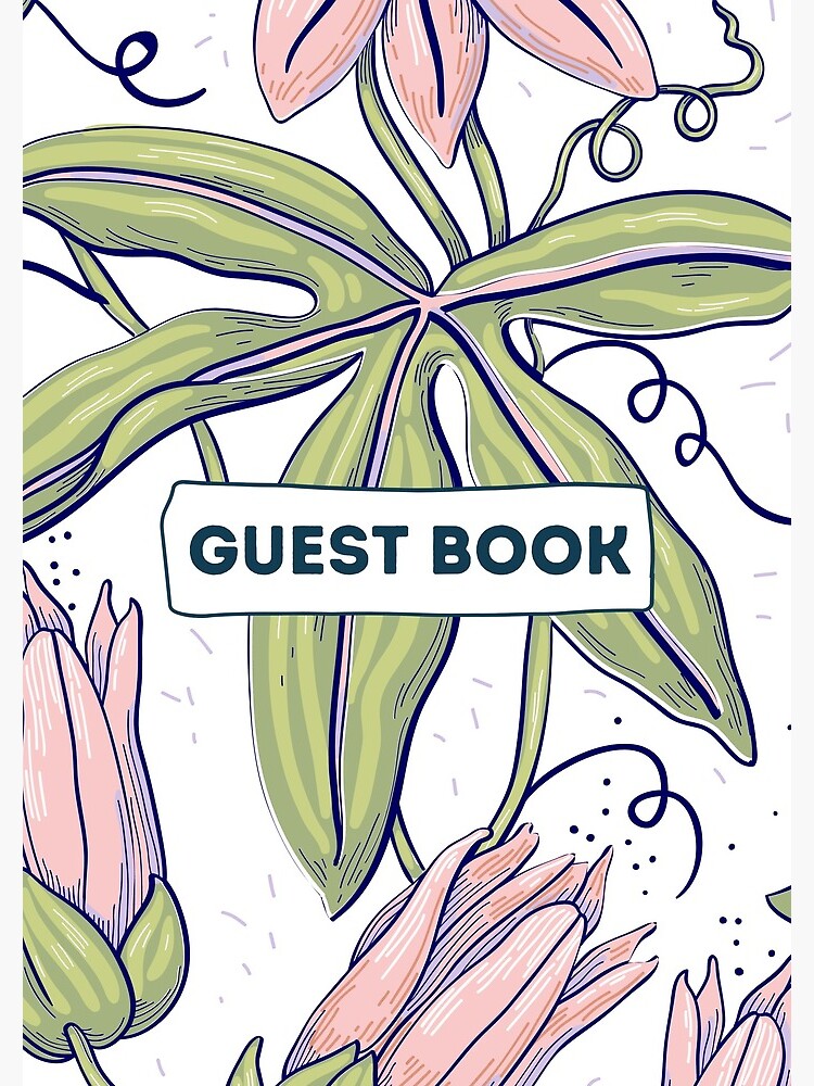 Vacation Rental Guest book with Floral Illustration by IronMark19