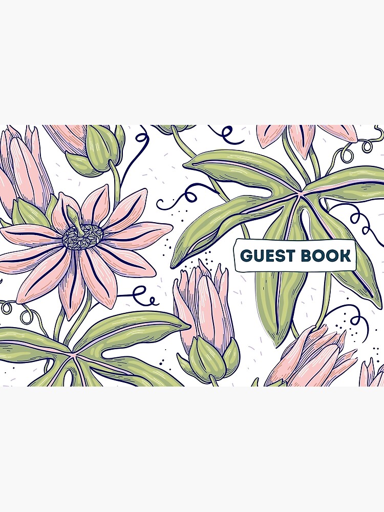 Vacation Rental Guest book with Floral Illustration by IronMark19
