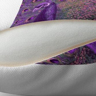 Alternate view of Purple Peacock Full Glory Throw Pillow