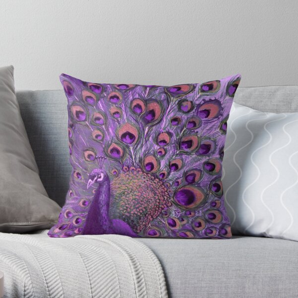 Peacock feather throw clearance pillows