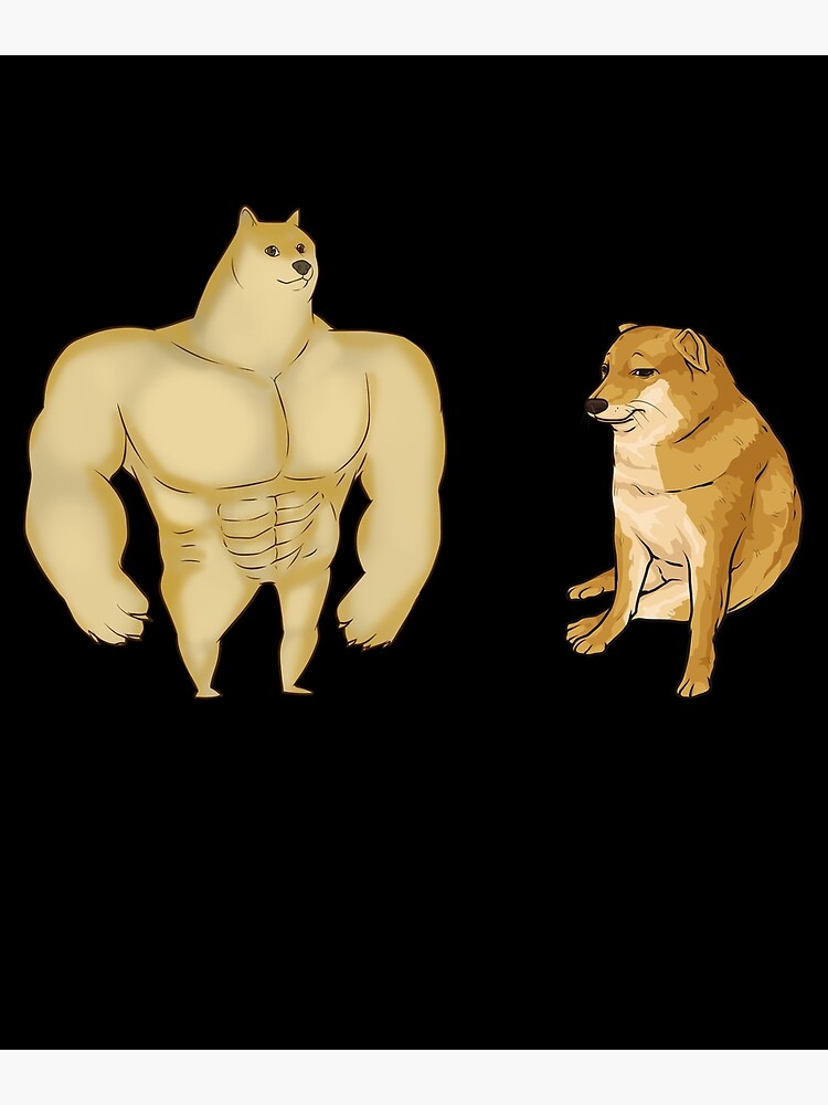 "Cheems and Buff Dog Meme" Canvas Print by HappyMonkeyTees Redbubble